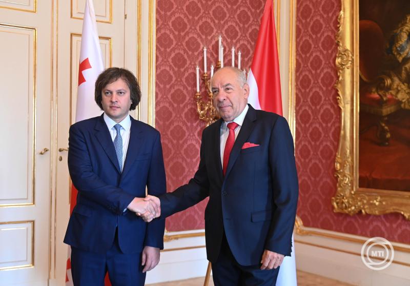 Sulyok Tamás fogadta a georgiai kormányfőt