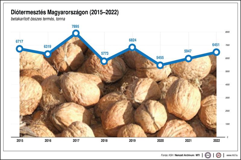 Diótermesztés Magyarországon (2015-2022)
