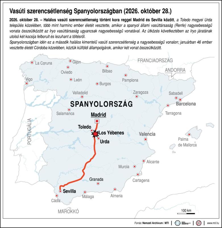 Vasúti szerencsétlenség Spanyolországban (2026. október 28.)
